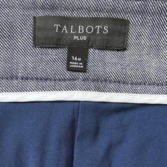 Talbots Plus 16W Chambray Nautical A-Line Skirt Stretch Lined Button Detail - Picture 3 of 7
